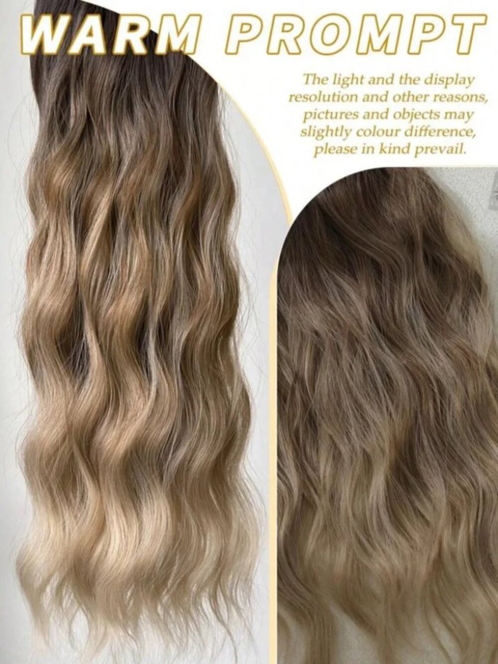 22 In Ashy light Brown Balayage Clip in hair Extensions - Human hair blend - Picture 5 of 7